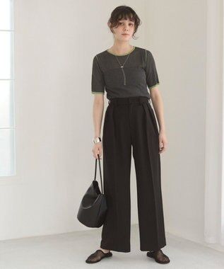 WEGO 【ANGIE VINTAGE】配色デザインリブニット ダークグレー
