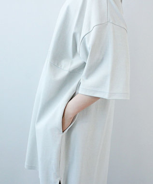 HALF SLEEVE SIDE SLIT BLOCKING TUNIC / WHITE MAILS | ファッション