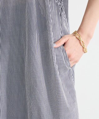Green Parks Ｉ　シャーリングワンピース Stripe Navy