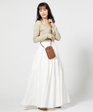 LA BAGAGERIE 【veganview】v piece mesh smartphone shoulder bag キャメル