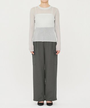 uncrave シアー リブ クルーネック ニット（uncrave STANDARD） ライトセージ