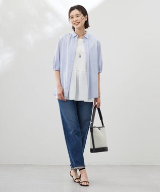 J.PRESS LADIES 【洗える】BASIC STRETCH DENIM ボーイフィット パンツ ユーズド系