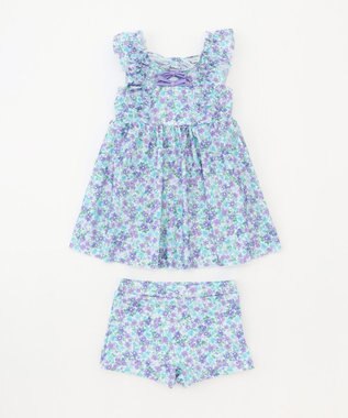 ANY KIDS 小花柄 セパレート水着 サックスブルー
