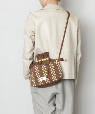 TRICOTE チェック巾着ポーチショルダー