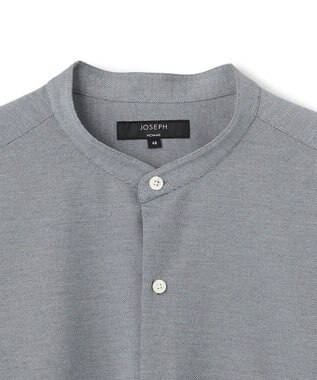 JOSEPH HOMME ハイゲージコットンジャージー 　バンドカラーシャツ ライトグレー系