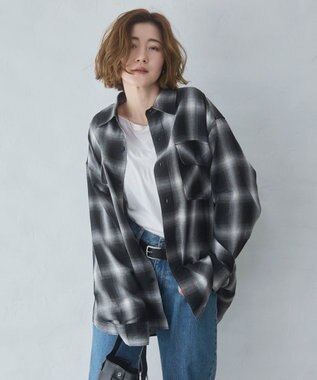 WEGO 【ユニセックス着用ITEM/SMLサイズ展開】オンブレチェックシャツ（LS）