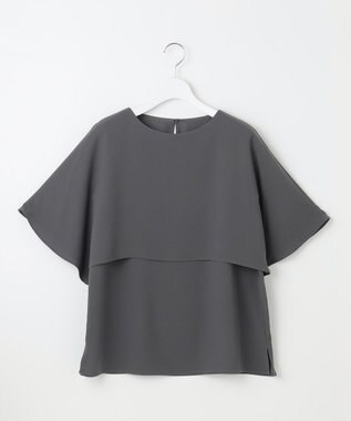 23区 L 【洗える】ストレッチジョーゼット レイヤー カットソー グレー系