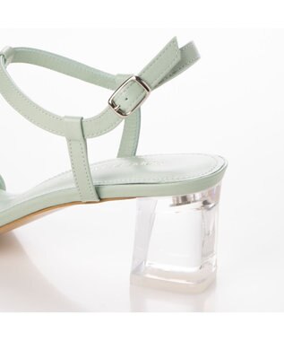 MODE ET JACOMO <MODE ET JACOMO>クリアヒールストラップサンダル グリーン