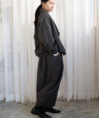 muuc リネンウールのショールカラージャケット ブラウン