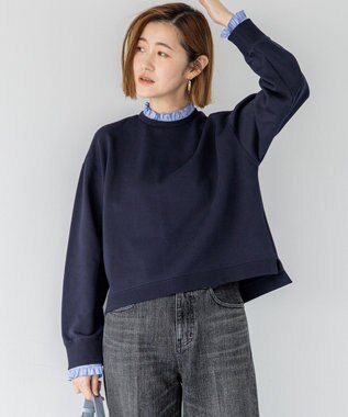 23区 【WEB＆一部店舗限定】クリアコットンテリー ストライプフリル スウェット