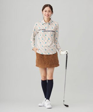 23区GOLF 【WOMEN】【UVカット】エンブレム柄ポロシャツ ホワイト系5