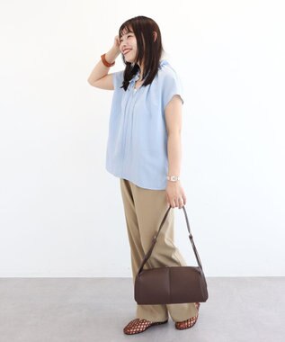 Green Parks 衿フリルブラウス Blue