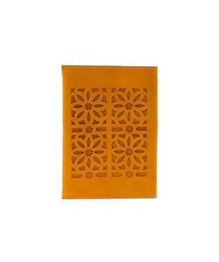 genten カットワーク ブックカバー イエロー
