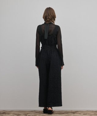 GRACE CONTINENTAL カットジャガードサロペット ブラック