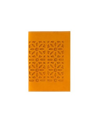 genten カットワーク ブックカバー イエロー