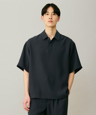 UNFILO MENS ダブルクロス ポロシャツ ブルーグレー