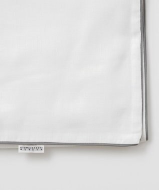 京和晒綿紗 ガーゼ枕カバー 白3重合わせ M43×63用 グレーバイアス