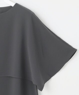 23区 L 【洗える】ストレッチジョーゼット レイヤー カットソー グレー系