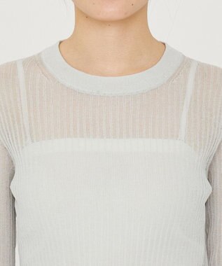 uncrave シアー リブ クルーネック ニット（uncrave STANDARD） ライトセージ