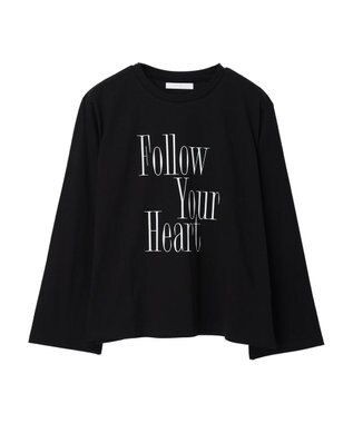 Green Parks ・Ｐｅｔｉｔ　Ｆｌｅｕｒ　ロゴｐｔフレアスリーブロンＴ Black