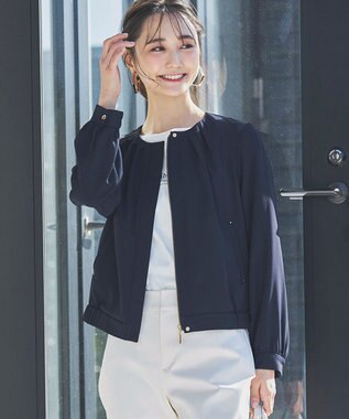 ANY SIS 【洗える】スプリング ブルゾン ネイビー