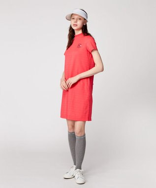 23区GOLF 【WOMEN】【吸水速乾】フラッグロゴジャガード ワンピース 腰回りカバー 1枚で決まる ピンク系