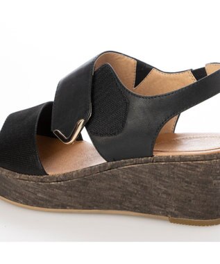 ing <ing>ワンポイントウエッジソールサンダル ブラック