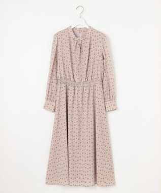 ANY SIS 【洗える】2WAYボウプリント ワンピース ベージュ系