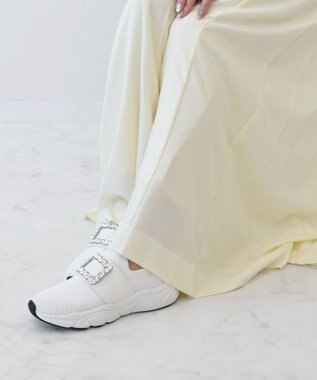 Bridget Birkin 【Bridget Birkin】ビジューバックルニットスニーカー ホワイト