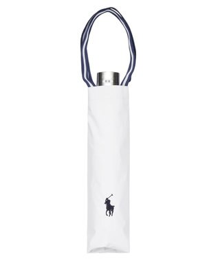 MOONBAT 【軽量】POLO RALPH LAUREN 晴雨兼用日傘 折りたたみ傘 PP刺繍／遮光 遮熱 UV オフ×ネイビー