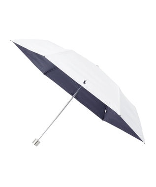 MOONBAT 【軽量】POLO RALPH LAUREN 晴雨兼用日傘 折りたたみ傘 PP刺繍／遮光 遮熱 UV オフ×ネイビー