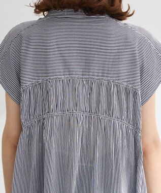 Green Parks Ｉ　シャーリングワンピース Stripe Navy