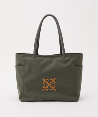 russet 【モノグラム刺繍】コーデュラナイロントートバッグ（CE-1776） Gray