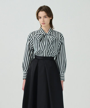 GRACE CONTINENTAL タフタストライプブラウス