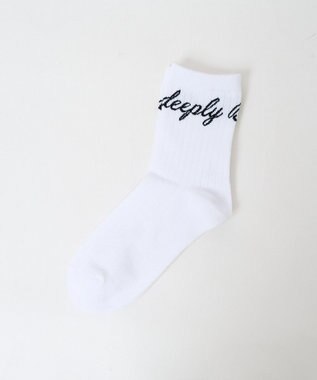 WEGO メッセージロゴソックス ホワイト