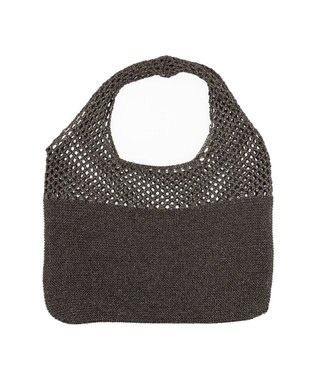 UNBILLION カシュカシュ cachecache / メタリック糸ホーボーバッグ ダークシルバー