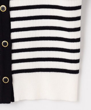 組曲 KIDS 【110-140cm】ボーダー カーディガン ブラック系1