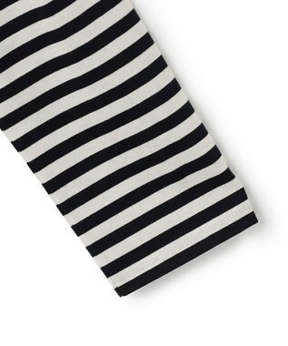 ICB 【洗える】CottonSingleJersey ハイネックプルオーバー ブラックボーダー系