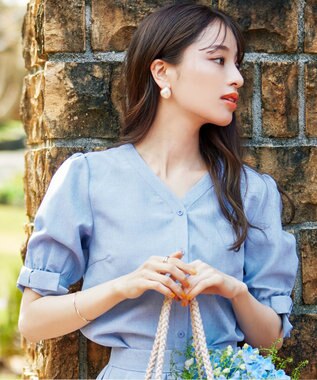 Tiaclasse 縁ありパールピアス ゴールド