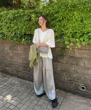 Green Parks AnriettMusee カットジャガードタックブラウス Ivory