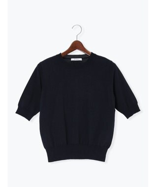 Te chichi 14G天竺ハーフスリーブニットプルオーバー ネイビー