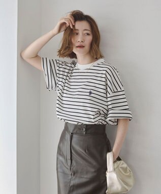 WEGO 【ユニセックス着用ITEM】別注USPOLO　ヘビーウエイトBIGT（S） ホワイトボーダー