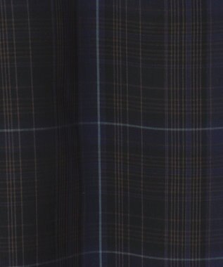 J.PRESS LADIES 【洗える】キュプラチェック フリルスタンドカラー ブラウス ネイビー系3