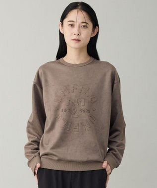 UNFILO MENS 【男女兼用】クリーンスエード エンボスロゴ クルー モカ