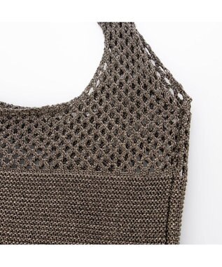 UNBILLION カシュカシュ cachecache / メタリック糸ホーボーバッグ ダークシルバー