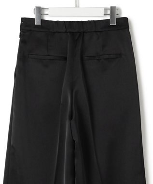 23区 【APPLAUDIR】クリアダブルサテン ワイドシルエットパンツ ブラック系