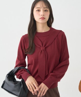 earth music&ecology ボウタイニットプルオーバー