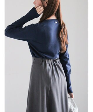 Te chichi プレーンニット(吸湿発熱) ネイビー