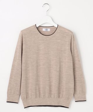 J.PRESS LADIES トリムツイン ニット ベージュ系