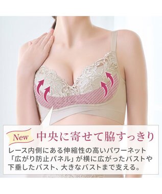 BRADELIS New York 【BRADELIS NewYork peace ブラデリス】ハートのキャッチャーカップで格上げフィットブラ24 補正 ブラジャー ノンワイヤーで楽に美バスト DB124301 グレージュ